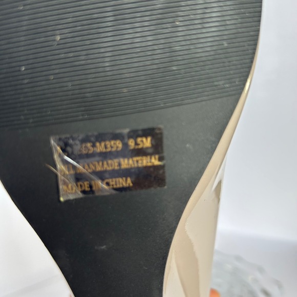 Appleseed's Taupe Patent Leather Peep Toe Wedge Heel Pumps Dress Shoes 9.5M - Picture 5 of 6